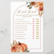 Terracota Pumpkin Er sagte, sie habe Game Card