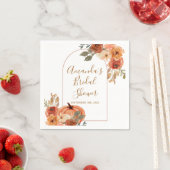 Terracota Pumpkin Floral Brautparty Napkins Serviette (Beispiel)