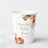 Terracota Pumpkin Floral Brautparty White Pappbecher (Rückseite)