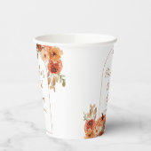 Terracota Pumpkin Floral Brautparty White Pappbecher (Links)