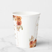 Terracota Pumpkin Floral Brautparty White Pappbecher (Rechts)