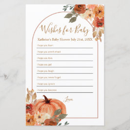 Terracota Pumpkin Floral Wünsche für Baby
