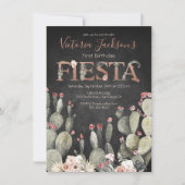 Terracota und Cactus Birthday Fiesta Party Einladung (Vorderseite)