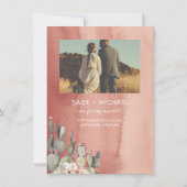 Terracota und Cactus Save the Date Foto Einladung (Rückseite)