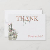 Terracota und Cactus Wedding Dankeschön Karte (Vorderseite)