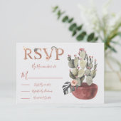 Terracota und Cactus Wedding Response Cards UAWG RSVP Karte (Stehend Vorderseite)
