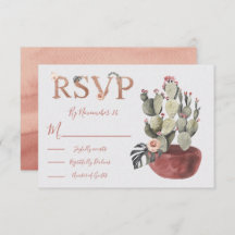 Terracota und Cactus Wedding Response Cards UAWG