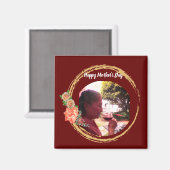 Terracota und Gold Mother's Day Custom Foto Magnet (Vorderseite/Rückseite)