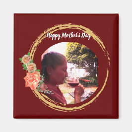 Terracota und Gold Mother's Day Custom Foto Magnet