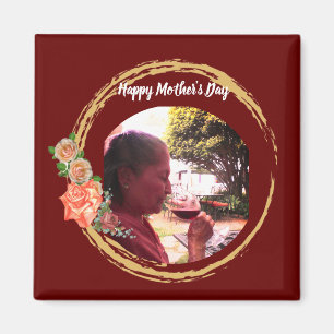 Terracota und Gold Mother's Day Custom Foto Magnet