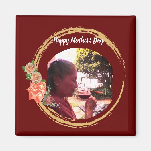 Terracota und Gold Mother's Day Custom Foto Magnet (Vorne)