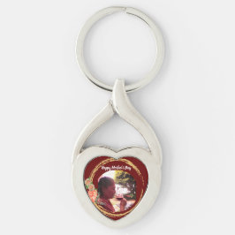 Terracota und Gold Mother's Day Custom Foto Schlüsselanhänger