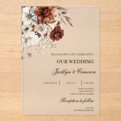 Terracota Wedding Acryleinladungen (Vorderseite)