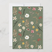 Terracota Wildblumen boho Wedding Einladung (Rückseite)