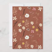 Terracota Wildblumen boho Wedding Einladung (Rückseite)