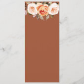 Terracott Boho Fall Floral Wedding Menükarte (Rückseite)