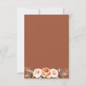 Terracott Boho Floral Wedding RSVP Karte (Rückseite)