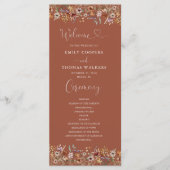 Terracott Tiny Wildblume Wedding Program Programm (Vorderseite)
