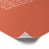 Terracotta 10 Table Wedding Seating Chart Poster (Ecke)