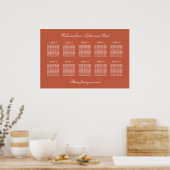 Terracotta 10 Table Wedding Seating Chart Poster (Küche)