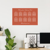 Terracotta 10 Table Wedding Seating Chart Poster (Heimbüro)