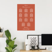 Terracotta 11 Table Wedding Seating Chart Poster (Heimbüro)