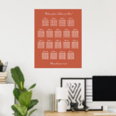 Terracotta 18 Table Wedding Seating Chart Poster (Heimbüro)
