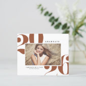 Terracotta 2025 Fett Typografie Foto Abschluss (Stehend Vorderseite)