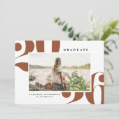 Terracotta 2025 Fett Typografie Foto Abschluss Ankündigung (Stehend Vorderseite)