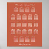Terracotta 23 Table Wedding Seating Chart Poster (Vorne)