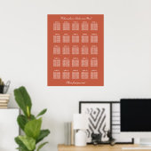 Terracotta 25 Table Wedding Seating Chart Poster (Heimbüro)