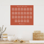 Terracotta 26 Table Wedding Seating Chart Poster (Küche)