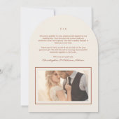 Terracotta 2 Foto Wedding Dankeschön Karte (Rückseite)