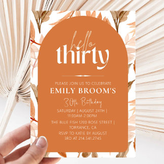 Terracotta 30. Geburtstag Boho Feier Einladung
