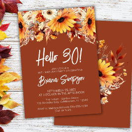 Terracotta 30. Geburtstag Herbst Bläsernschmetterl Einladung