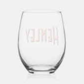 Terracotta 3D Minimalistisch Moderner Name Weinglas Ohne Stiel (Rückseite)