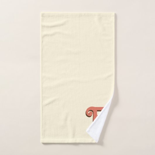 Terracotta 3D Modern Initial Letter | Elfenbein Badhandtuch Set (Handtuch)
