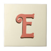 Terracotta 3D Modern Initial Letter | Elfenbein Fliese (Vorderseite)