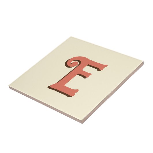 Terracotta 3D Modern Initial Letter | Elfenbein Fliese (Seite)