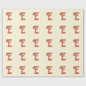 Terracotta 3D Modern Initial Letter | Elfenbein Geschenkpapier (Flach)