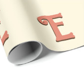Terracotta 3D Modern Initial Letter | Elfenbein Geschenkpapier (Rolleneckpunkt)