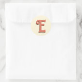 Terracotta 3D Modern Initial Letter | Elfenbein Runder Aufkleber (Tasche)