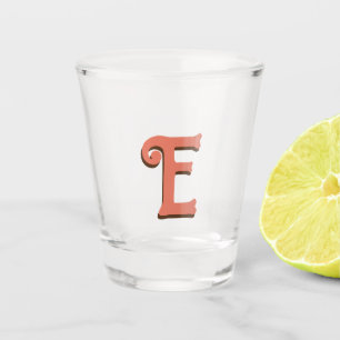 Terracotta 3D Modern Initial Letter   Elfenbein Schnapsglas