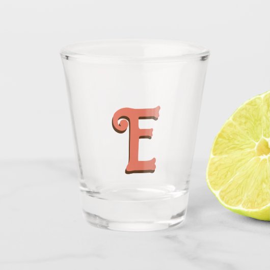 Terracotta 3D Modern Initial Letter | Elfenbein Schnapsglas (Vorderseite)