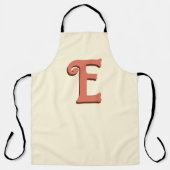 Terracotta 3D Modern Initial Letter | Elfenbein Schürze (Vorderseite)