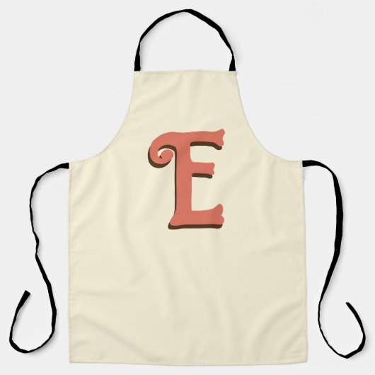 Terracotta 3D Modern Initial Letter | Elfenbein Schürze (Vorderseite)
