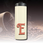 Terracotta 3D Modern Initial Letter | Elfenbein Thermosbecher