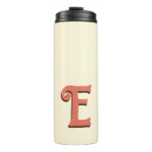 Terracotta 3D Modern Initial Letter | Elfenbein Thermosbecher (Vorderseite)