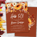 Terracotta 50th Birthday Fall Floral Einladung<br><div class="desc">Terracotta Fall Floral 50. Geburtstagsfeier Einladung für eine lustige Geburtstagsparty</div>