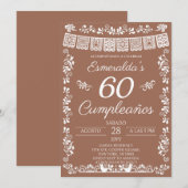 Terracotta 60 Cumpleaños Birthday Party Einladung (Vorne/Hinten)